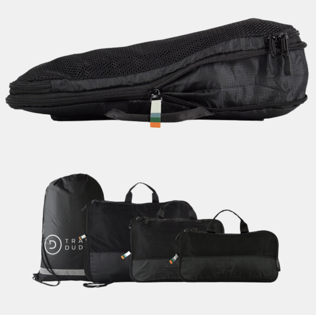 Geschenkidee für Traveller Packing Cubes recyclete Petflaschen schwarz Wäschebeutel